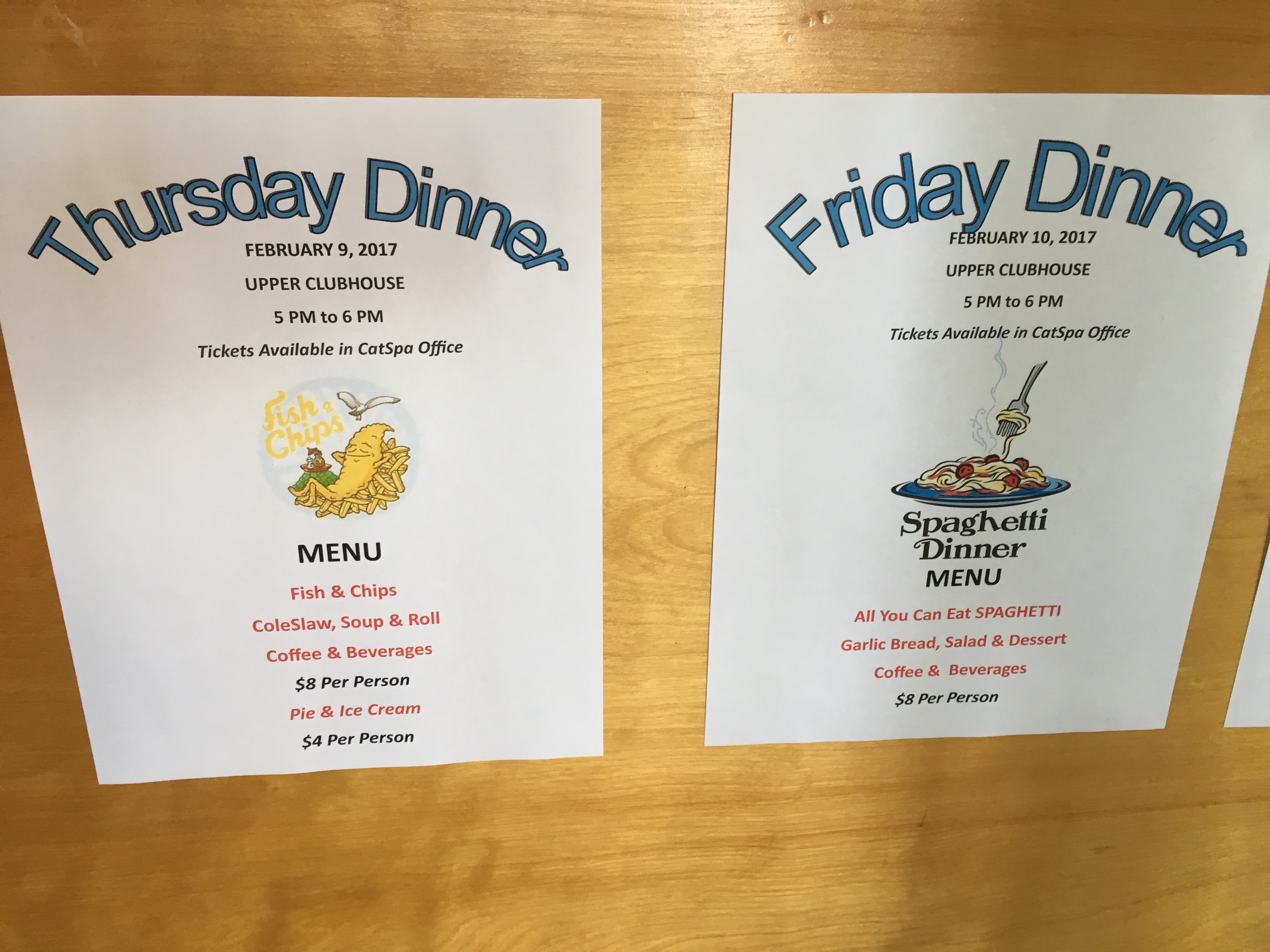 Dinner Menus