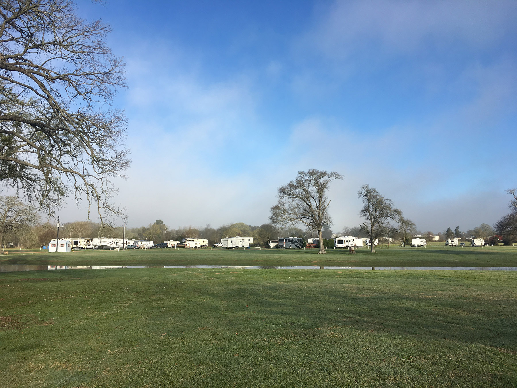 View from the private road leading to the park