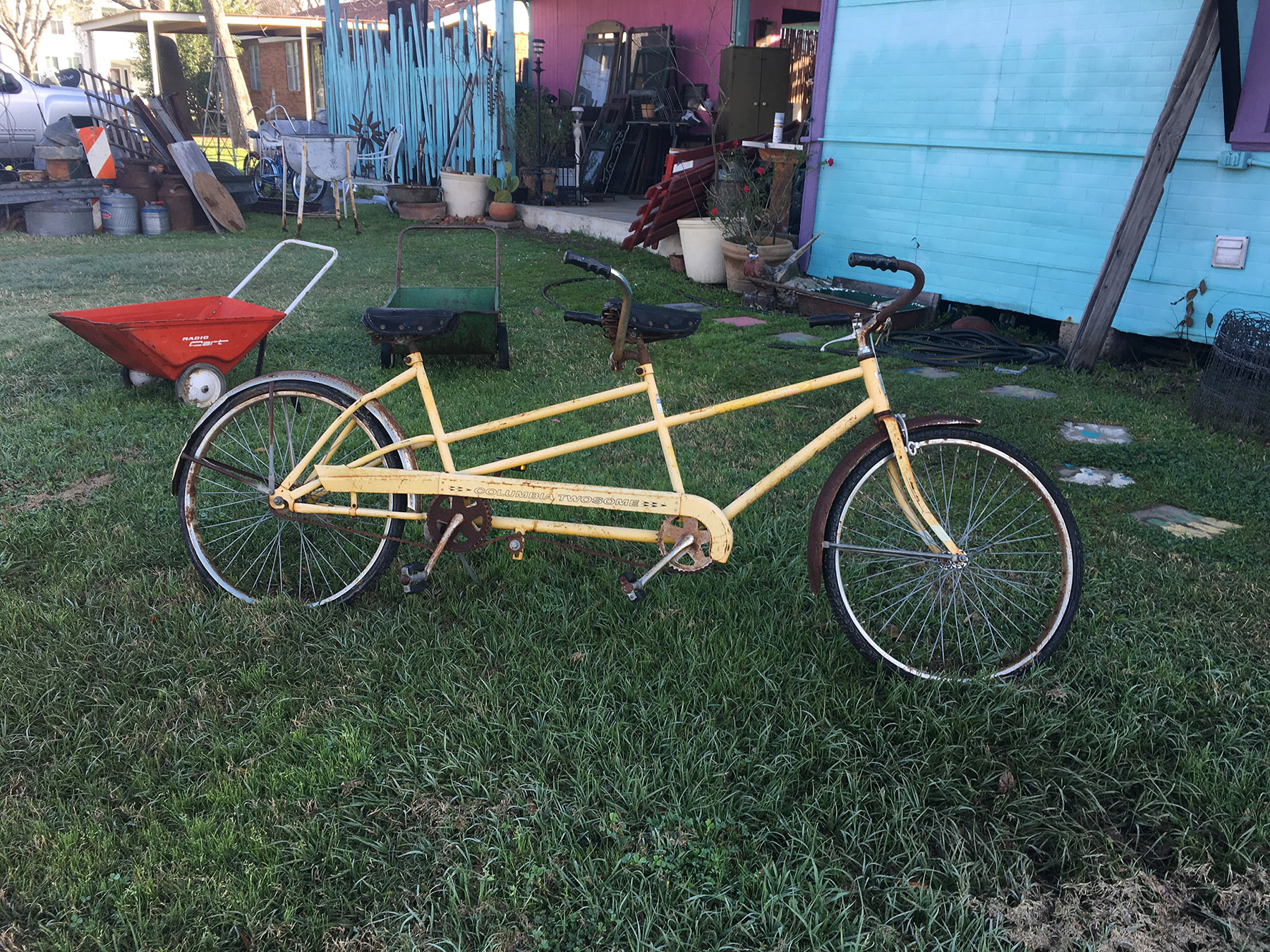 Rusty tandem bike