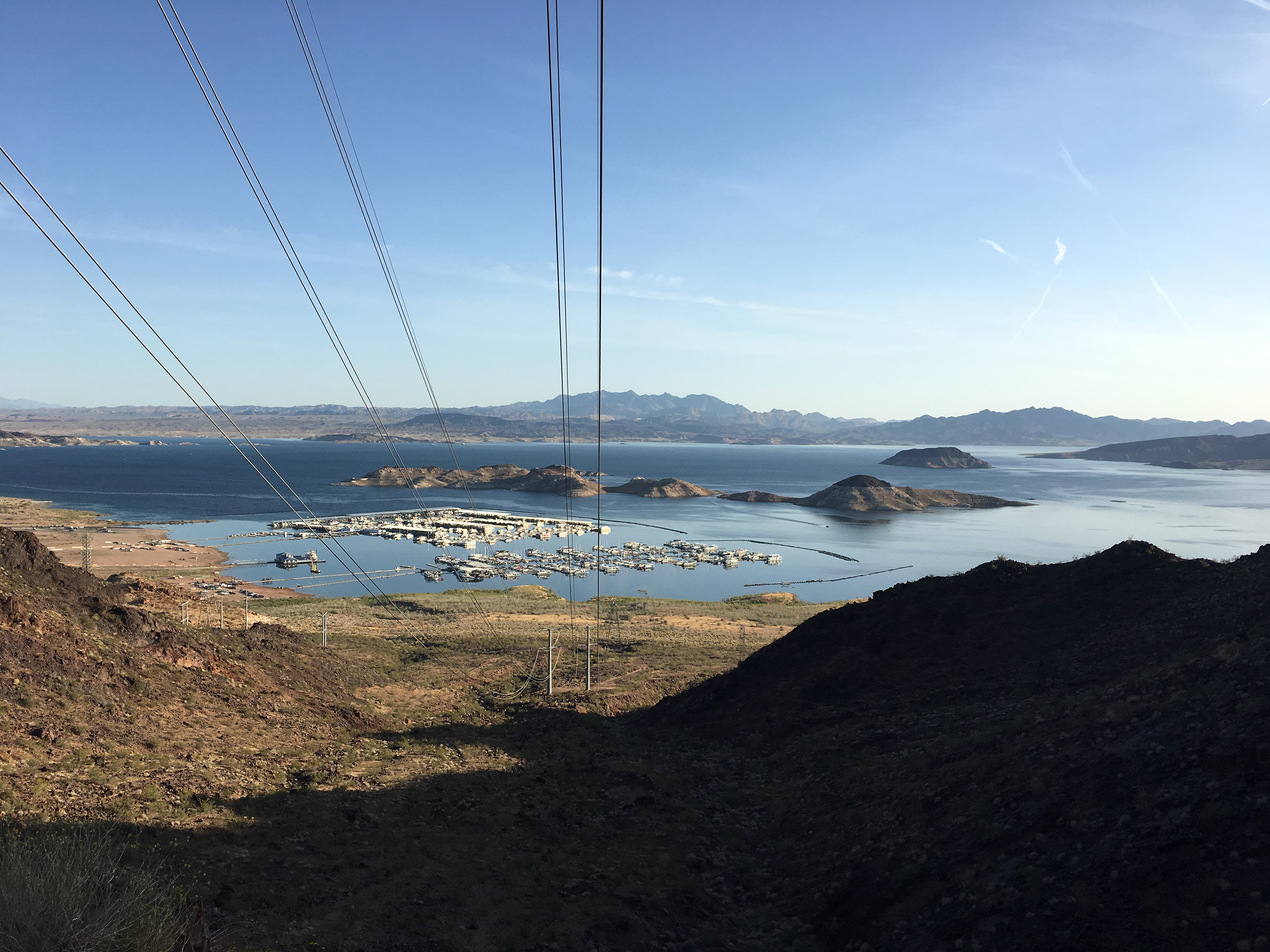 Lake Mead, with more Hoover Dam powerlines