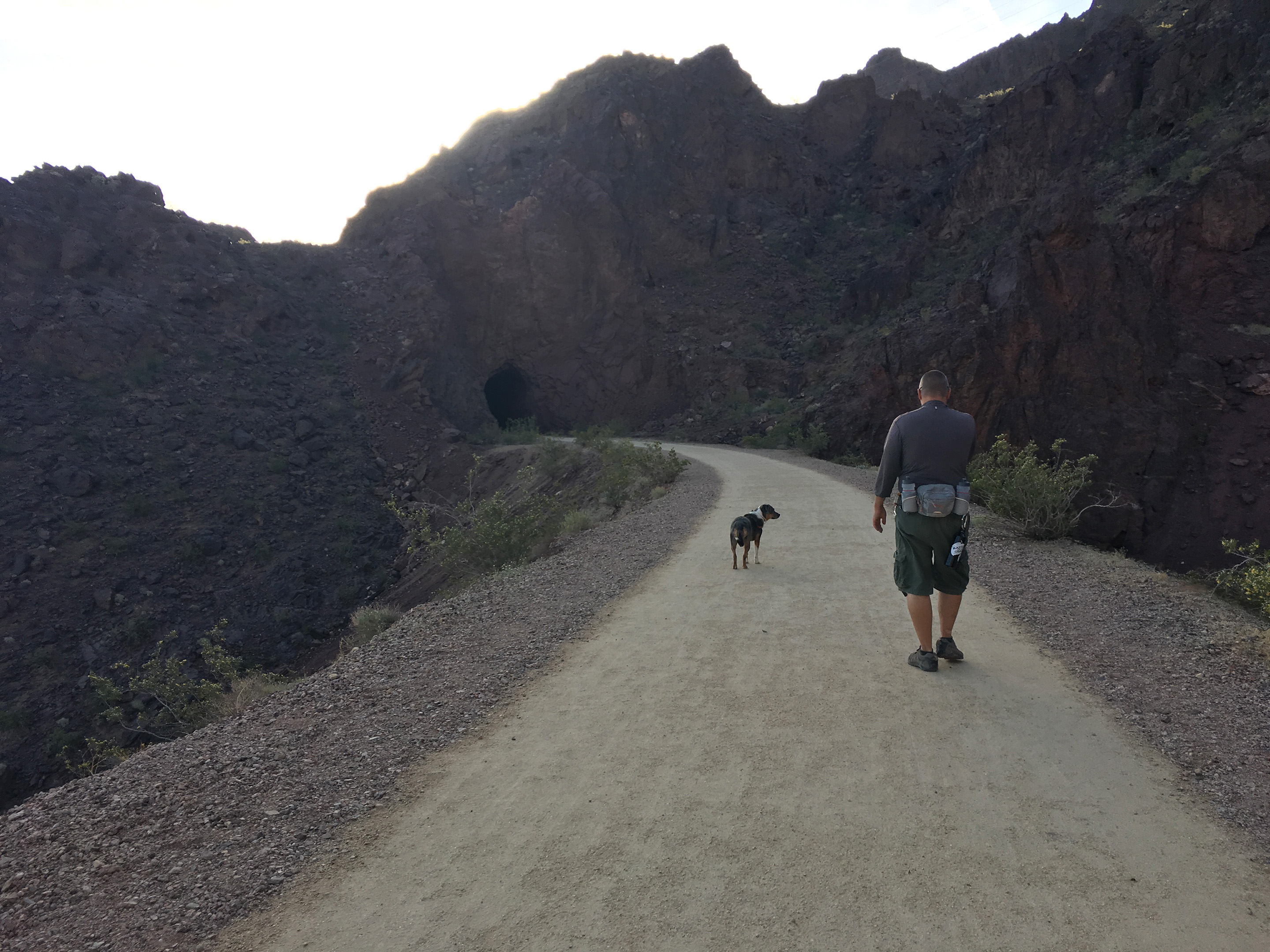 Walking toward the first tunnel