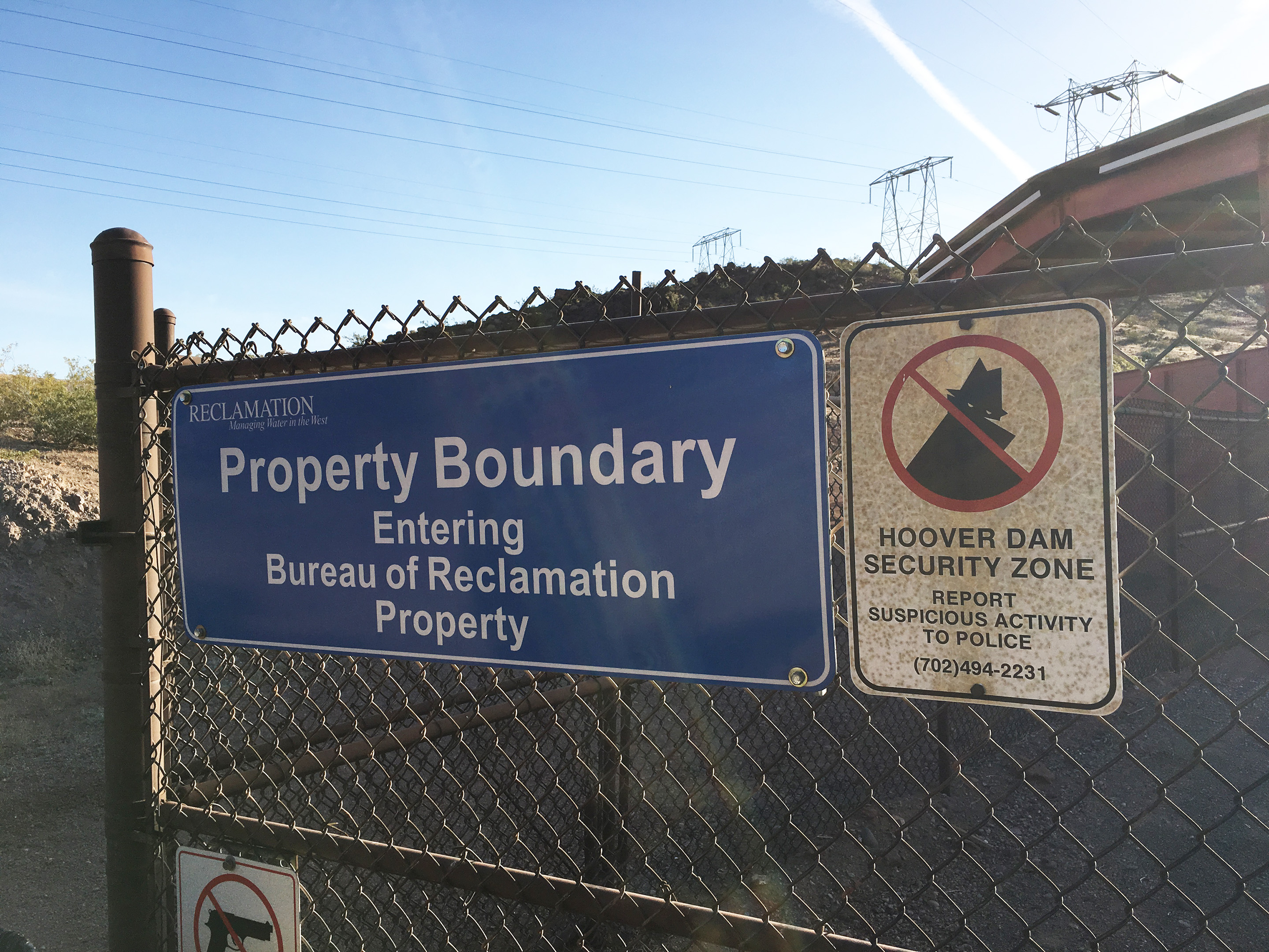 "Entering Bureau of Reclamation Property"