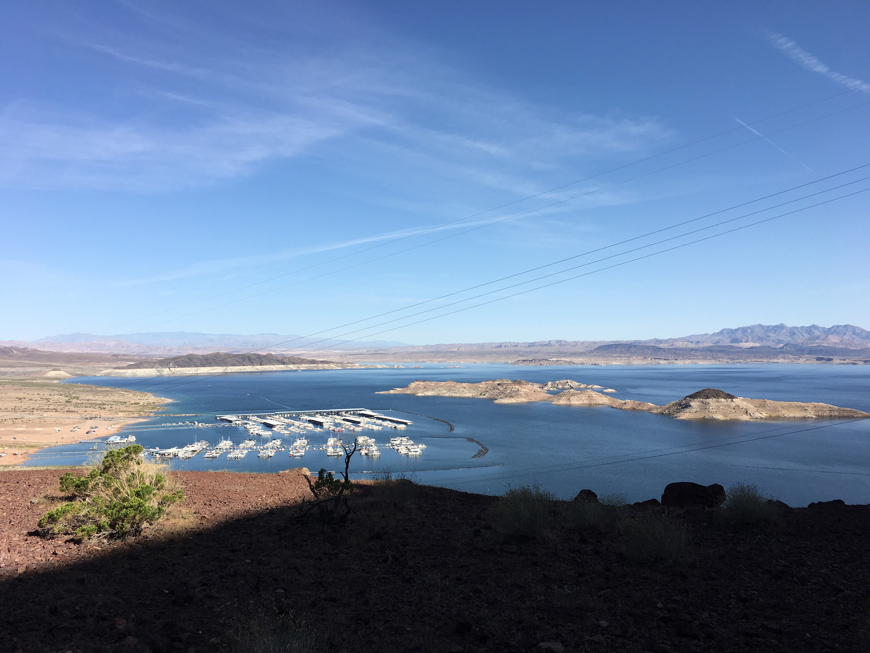 Lake Mead, with a marina visible