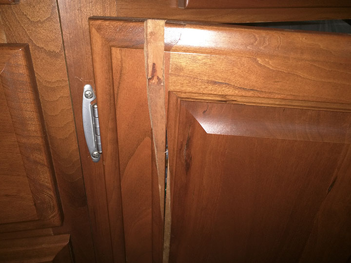 Cabinet door, in two pieces