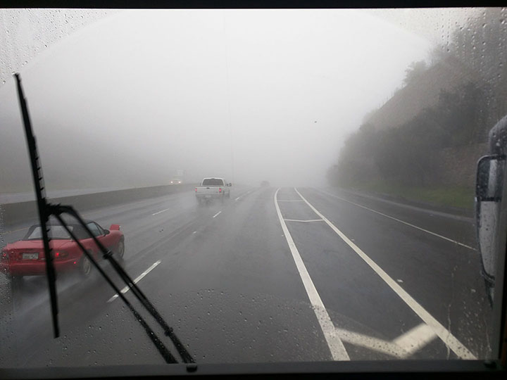 We try not to drive in rain and prefer more visibility than this